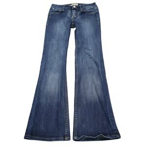 Virgin Only Pants Womens 5 Blue Flared Low Rise Rhinestone Pocket Denim Jeans